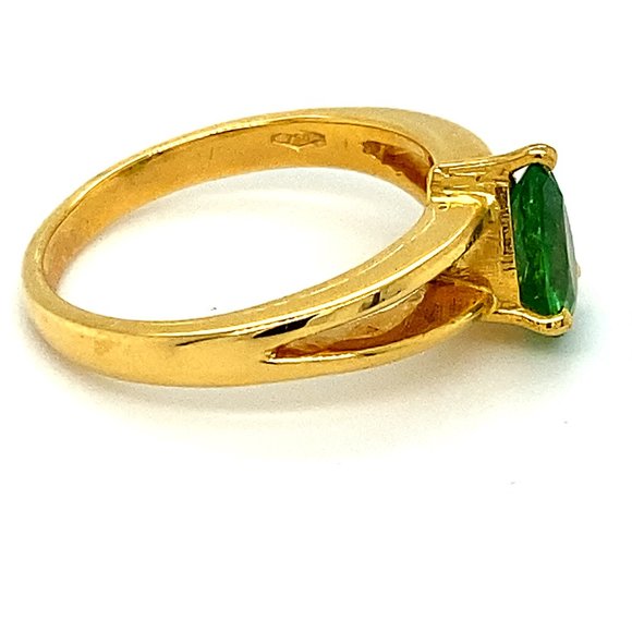 Tsavorite 1.00ct Solid 18K Yellow Gold Ring - Picture 3 of 7